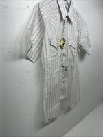 New Men’s White Pearl Snap ELY Cattleman Short Sleeve Western Shirt. Small A-172