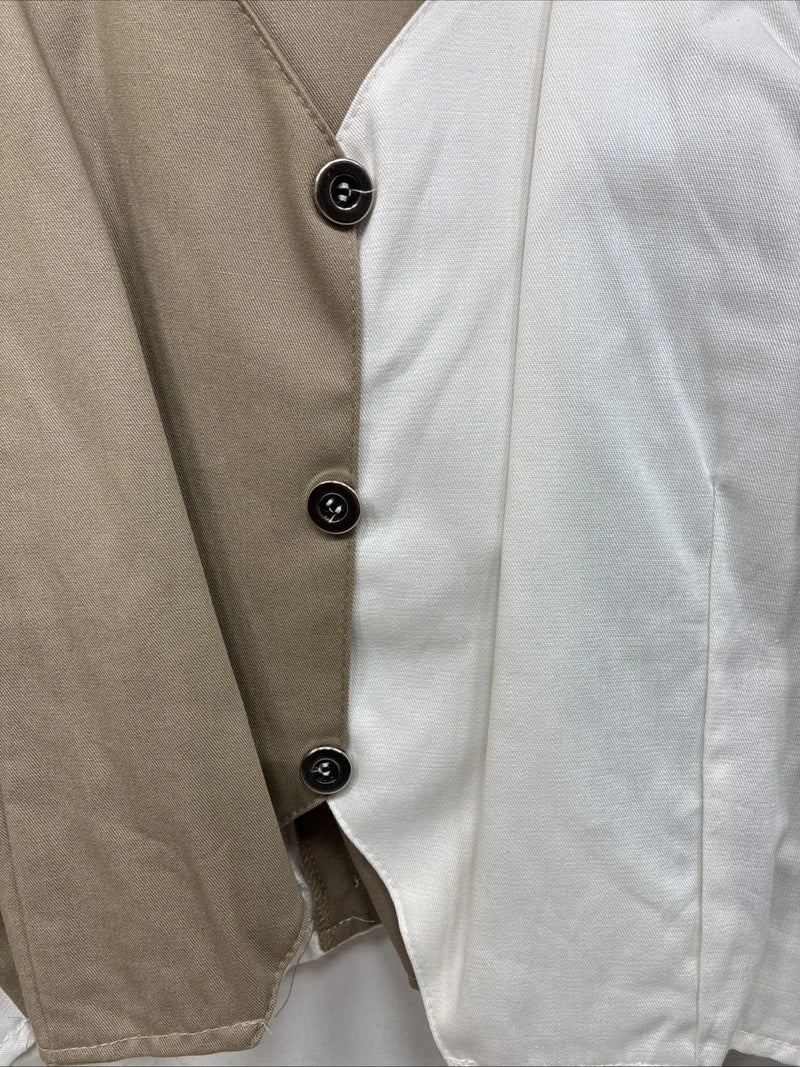 New Women’s Cowboy Threads White Tan Long Sleeve Button Up XL YY-70