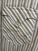 New Men’s Trail Ridge Multiple Color Stripe Long Sleeve Pearl Snap 2XL H-32