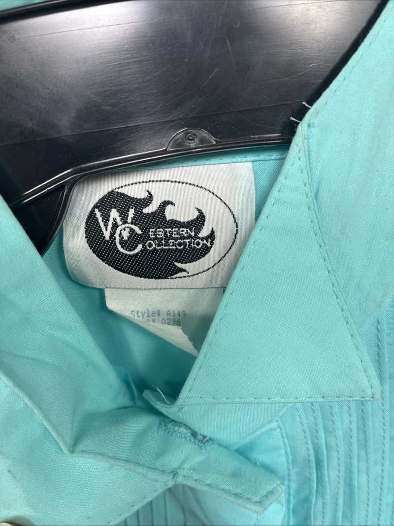 New WC Teal Long Sleeve Button Up English Shirt Size 8 DD-69