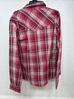 New Women’s Cumberland Pink Plaid Long Sleeve Pearl Snap XL GG-29