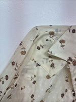 New Women’s Panhandle Slim Yellow Floral Long Sleeve Pearl Snap Size 12 KK-36