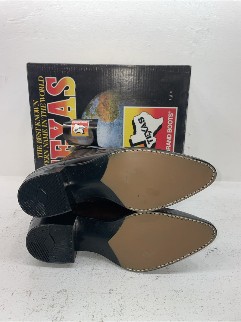 New Men’s Brown Texas Brand Cowboy Boots. 1011 10.5 10 1/2 D. 7-93