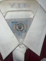 New Women’s ELY Cattleman White Red Flower Long Sleeve Button Up M #3802 3C-42