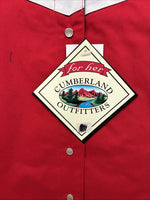 New Women’s Cumberland Red Blue Short Sleeve Pearl Snap Medium MM-111