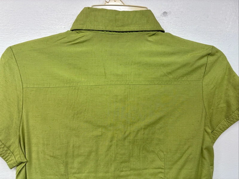 New Women’s Gordon James Green Short Sleeve Button Up Small LL-19