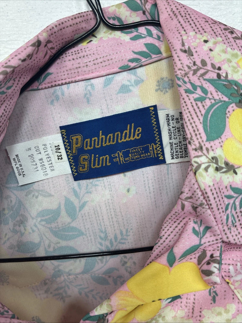 New Women’s Panhandle Slim Pink floral Long Sleeve Pearl Snap 10/32 KK-11
