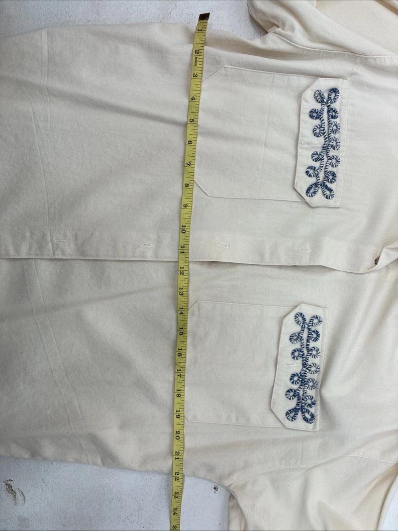 New Women’s Rochelle Forest Tan Designed Long Sleeve Button Up Medium YY-85