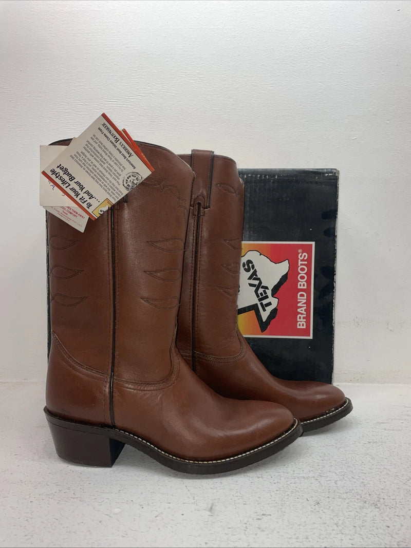 New Men’s Brown Texas Brand Cowboy Boots. 8021 9 E E. 4-32