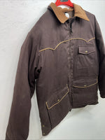 New Men’s Comfy Brown Nylon Winter Jacket XL #05324-501 3C-53