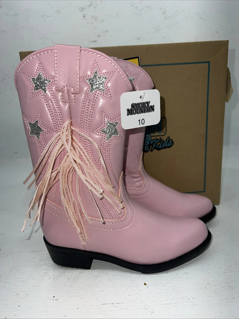 New Children’s Pink Smokey Mountain Cowboy Boots. 10. 24-25