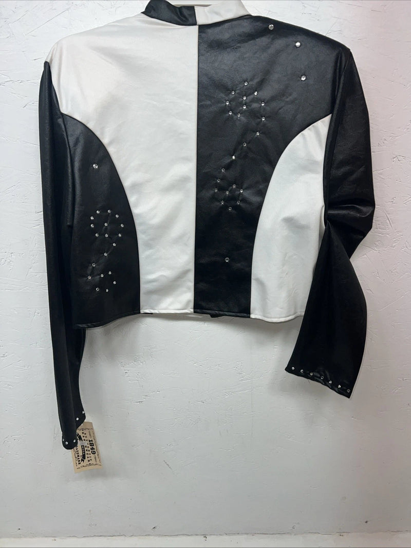 New Women’s 1849 Authentic Ranchwear Black White Short Show Jacket XL WW-35