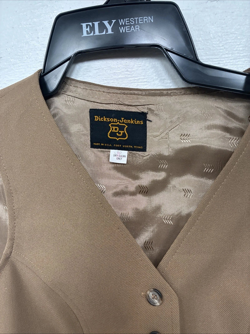 New Women’s Dickson Jenkins Tan Button Up Vest Size 30 TT-127