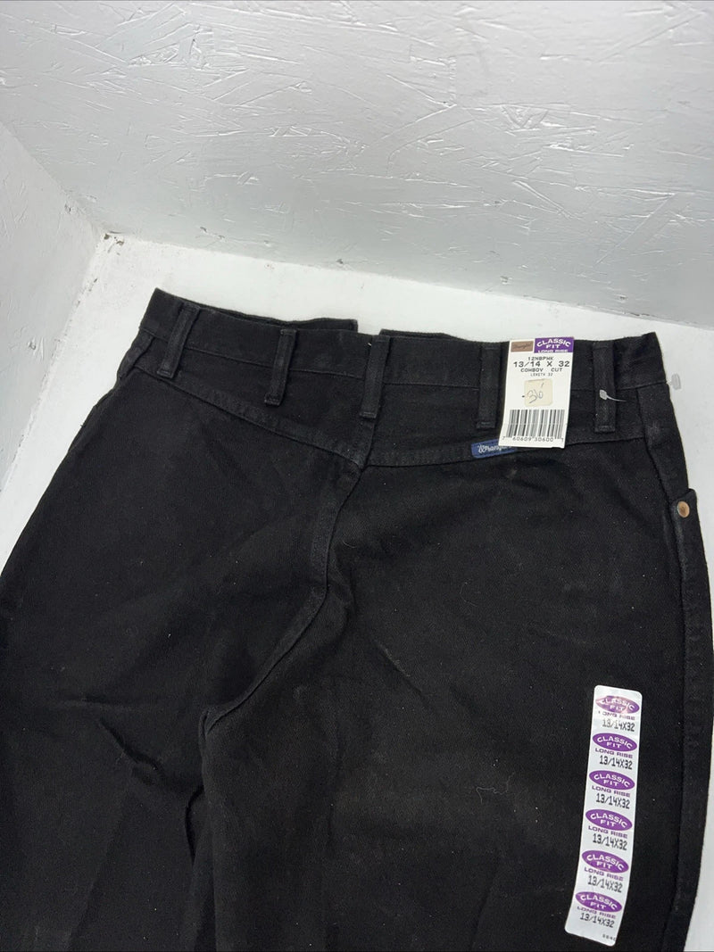 New Women’s Black Bareback Wrangler Denim Classic Fit Jeans. 13/14x32 I-2