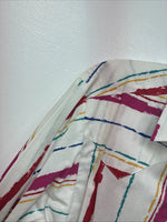 New Women’s H Bar C Multicolor Stripe Long Sleeve Pearl Snap Size 32 KK-41
