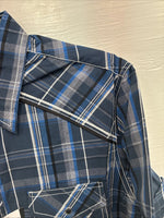 New Men’s ELY 1878 Plus Gray Plaid Short Sleeve Pearl Snap Large X-59