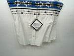 New Women’s White Aztec Cumberland Outfitters Cut Off Button Up Shirt M 3B-51
