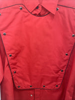 New Men’s ELY Diamond Red Long Sleeve Pearl Snap Medium B-122