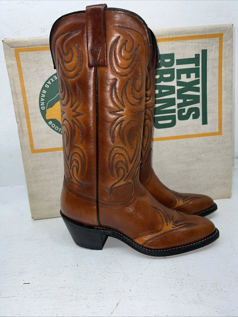 New Women’s Brown Texas Brand Cowboy Boots. L 144 6.5 6 1/2 M. 19-124