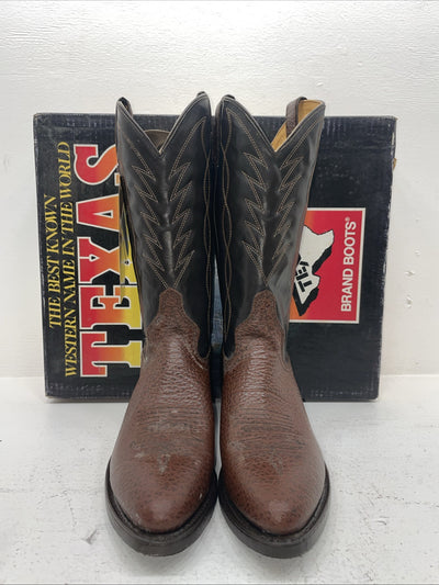 New Men’s Brown Texas Brand Cowboy Boots. 251527446 10 D. 7-54