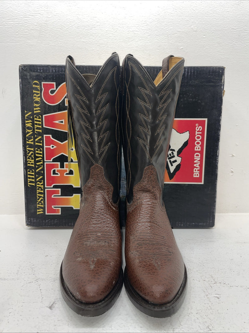New Men’s Brown Texas Brand Cowboy Boots. 251527446 10 D. 7-54
