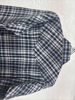 New Kids ELY Cattleman Black Plaid Long Sleeve Pearl Snap Size 14 DD-36