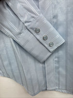 New Boys White Horse Blue Long Sleeve Pearl Snap Medium DD-120