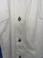 New Men’s Cowboy Threads Tan Purple Short Sleeve Button Up Medium B-105