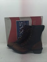 New Men’s Brown Lace Up Texas Brand Cowboy Boots. 4691 9.5 9 1/2 M. 6-108