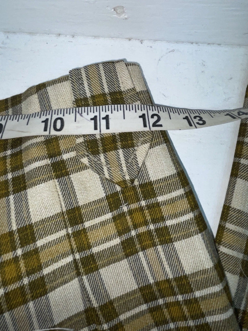 New Vintage Brown Plaid Ranch Polyester Pants SS-92