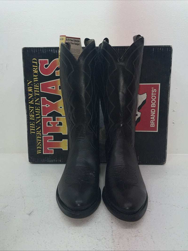 New Men’s Black Texas Brand Cowboy Boots. 5100 10 D. 6-77