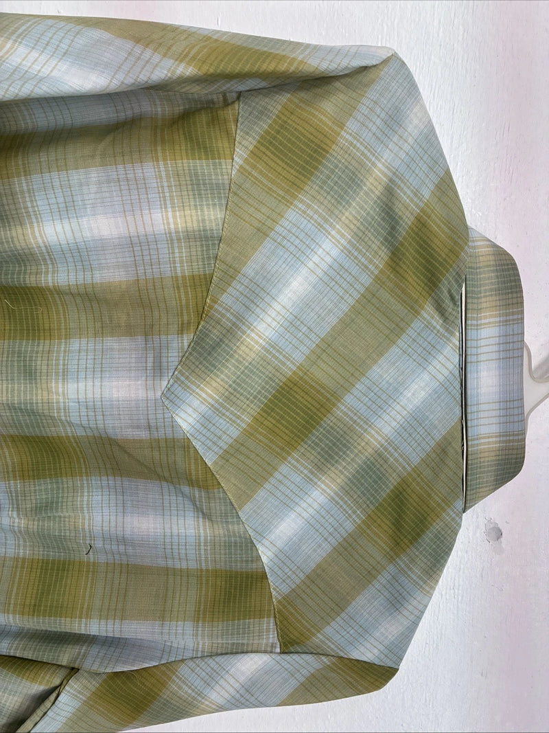 New Women’s Champion Western Green Plaid Long Sleeve Pearl Snap Size 10 KK-89