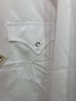 New Men’s ELY Cattleman White Long Sleeve Pearl Snap 18.5 X 36 2XL X-75