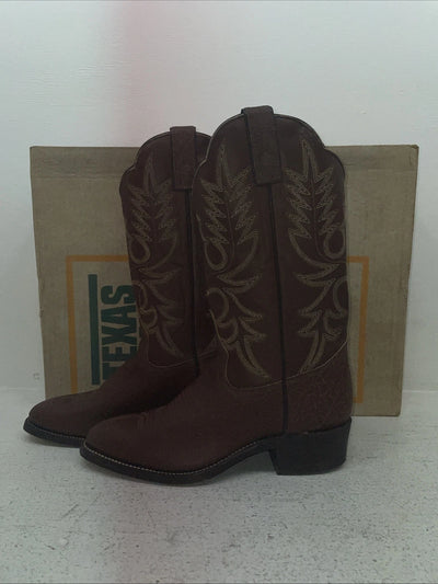 New Men’s Brown Texas Brand Cowboy Boots. 7404 9 D. 3-45