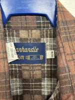 New Kids Panhandle Slim Brown plaid Long Sleeve Pearl Snap Size 12 CC-82