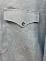New Men’s Circle S Blue Long Sleeve Pearl Snap 16 X 36 Large X-62