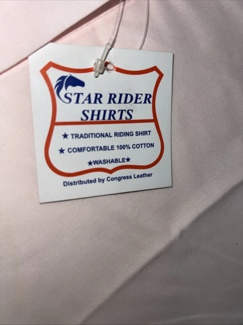 New Women’s Pink Star Rider Short Sleeve English Riding Shirt. 10 G-49