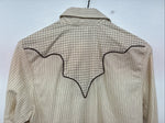 Me Women’s Dickson Jenkins Tan Stripe Long Sleeve Pearl Snap Size 34 KK-28