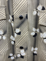 New Men’s ELY Plains Yellow Black Floral Long Sleeve Pearl Snap 15.5 Medium T-14