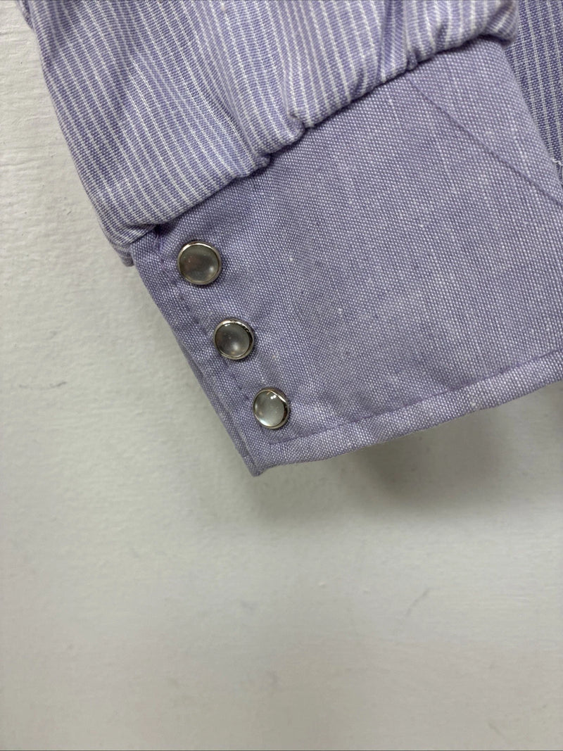 New Kids Kid Kountry Purple Designed Long Sleeve Pearl Snap Size 10 YY-57