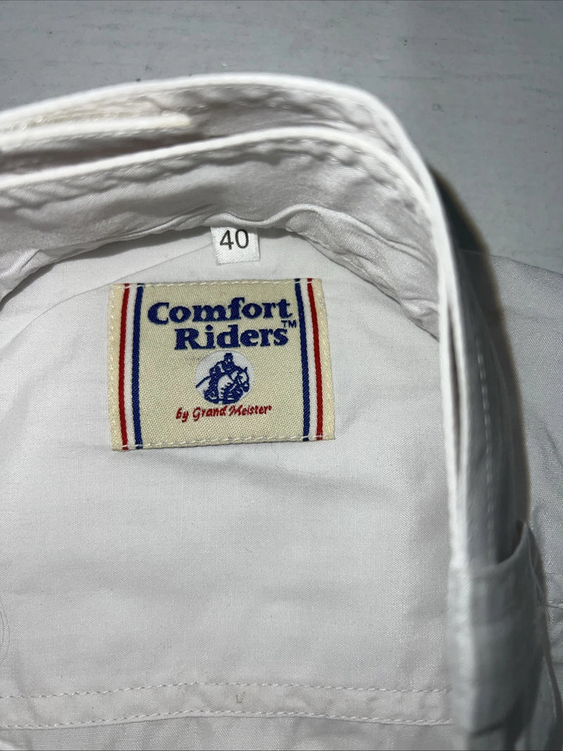 New Women’s White Comfort Riders Long Sleeve English Shirt. 40 D-35