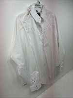 New Women’s White Horse White Gem Long Sleeve Pearl Snap 2XL GG-90