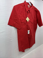 New Men’s ELY Cattleman Red Short Sleeve Pearl Snap 16 Large CC-13