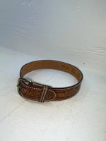 New Brown Genuine Leather Perkies Tooled 22” Belt #601 NN-51