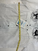 New Kids Rockmount White Black Design Short Sleeve Pearl Snap Size 32 CC-103