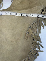 NOS Tan Show Chaps With Fringe Adjustable Waist 33” L-27
