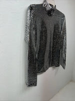 New Women’s 1849 Authentic Ranchwear Silver Long Sleeve Show Shirt Small WW-8