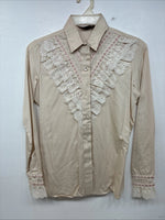 New Women’s H Bar C Designed Tan Long Sleeve Bottom Up Side 30 TT-17