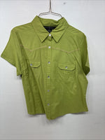 New Women’s Gordon James Green Short Sleeve Button Up Short XL II-38