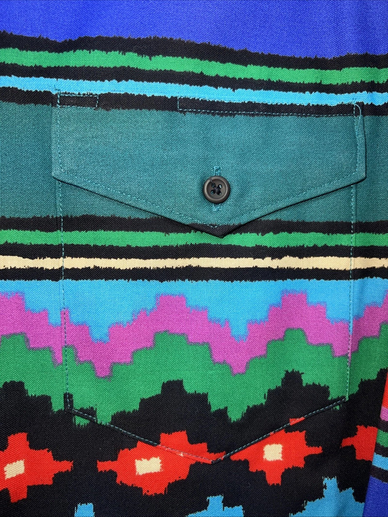 New Men’s Multicolor Wrangler Button Up Long Sleeve Shirt. 15.5x34 M I-34